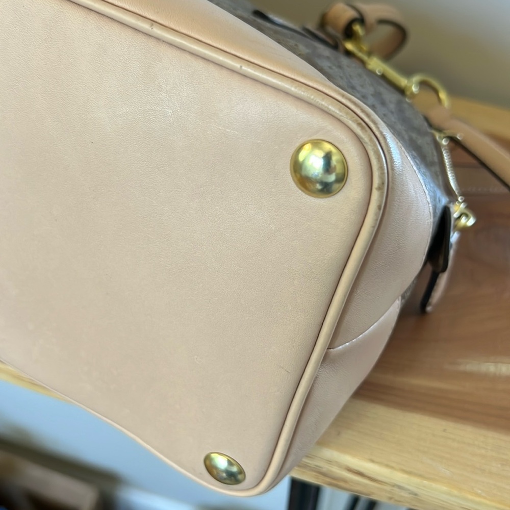 Coach Brown and Tan Signature Perforated Peyton Satchel with Gold Accents F31401 - Picture 7 of 8
